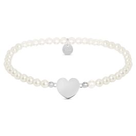 Stroili Bracciale Elastico Argento Perle e Cuore Silver Pearls