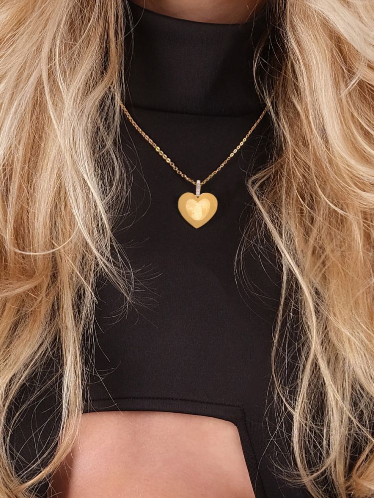 Emotion Collana Acciaio Gold con Cuore 25 mm