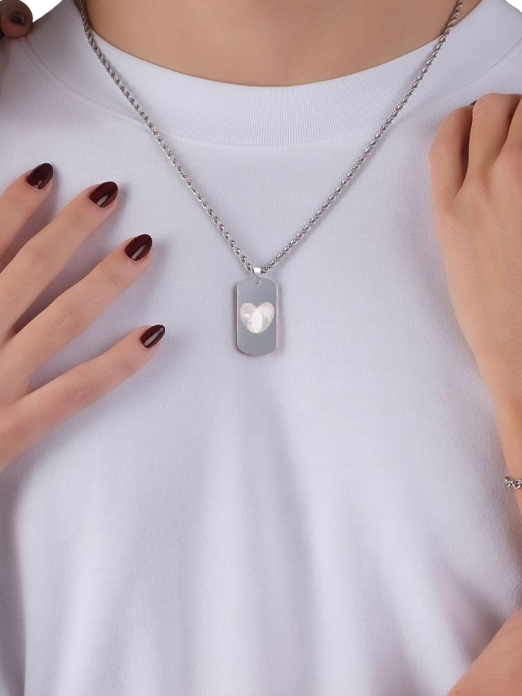 Emotion Collana Acciaio con Targhetta Cuore 28 mm