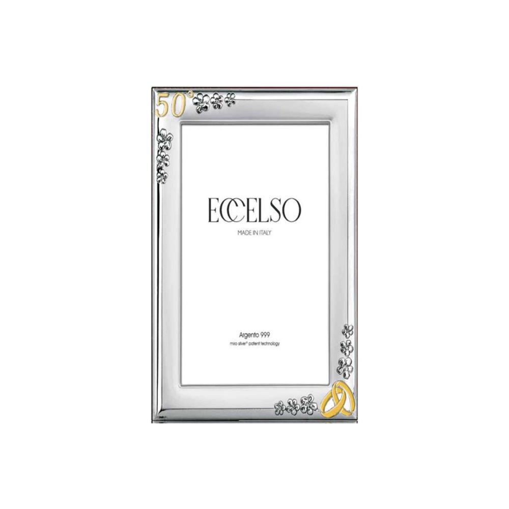 Eccelso Cornice 50° Laminato Argento e Legno 18X24