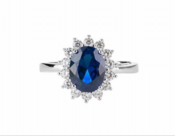 Chimiama Anello Donna Argento Regolabile Pietra Blu e Zirconi