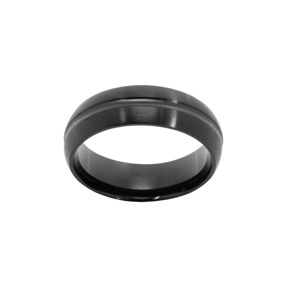Chimiama Anello Acciaio Pvd Nero