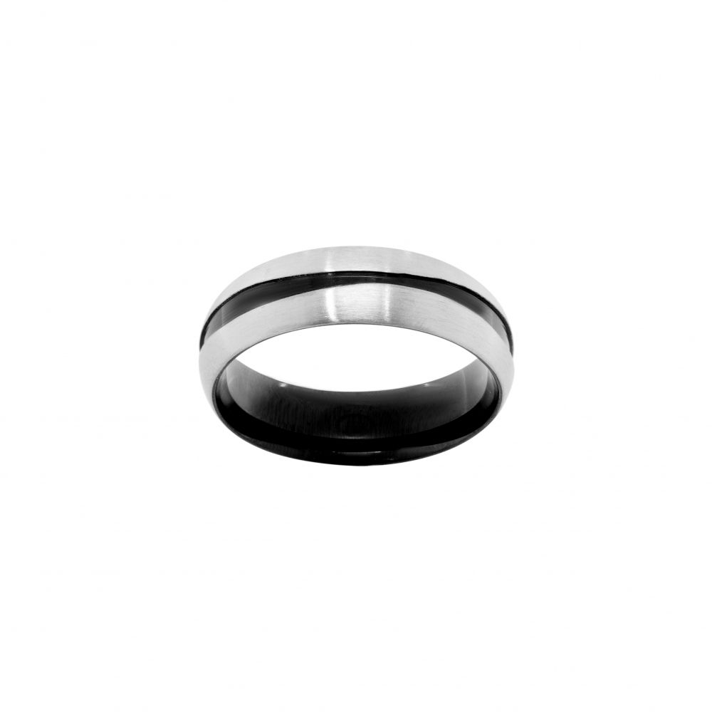 Chimiama Anello Acciaio e Pvd Nero