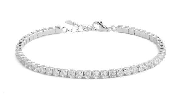 Chimiama Bracciale Tennis Donna Argento Bianco