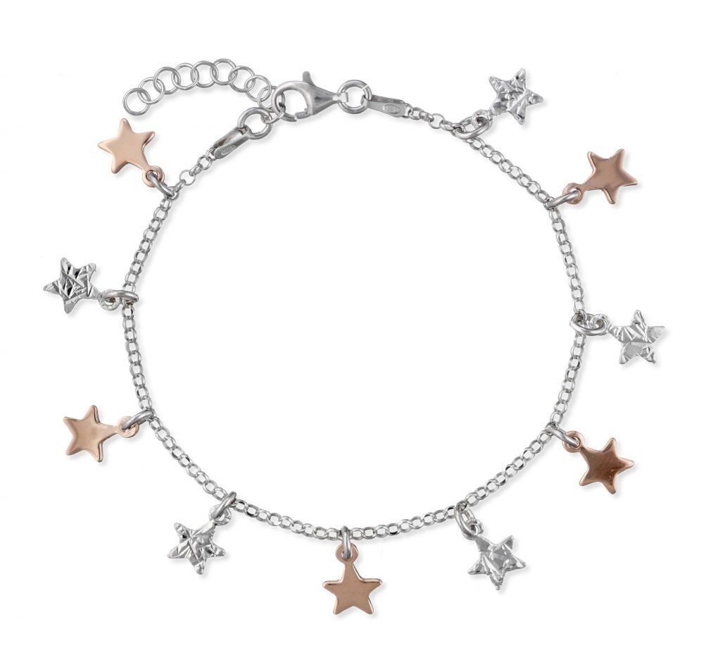 Chimiama Bracciale Donna Argento Stelle Gold e Zirconate