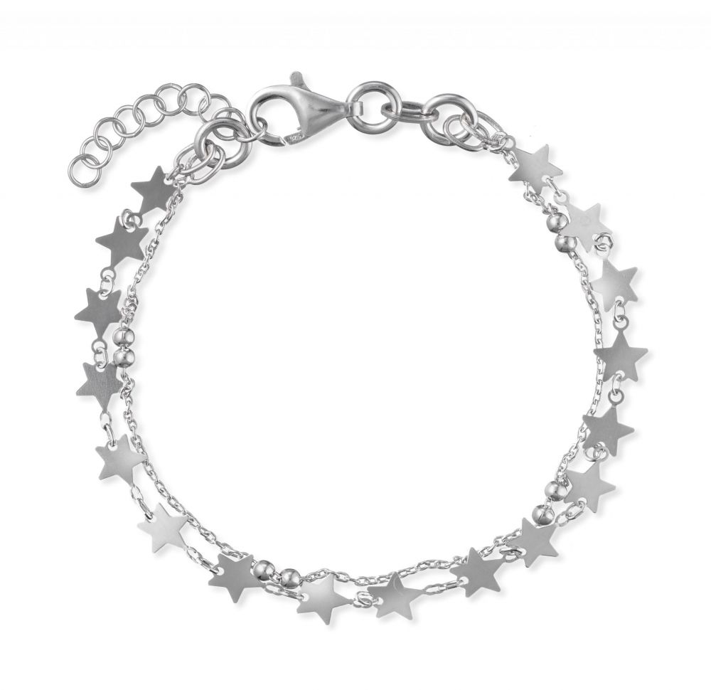 Chimiama Bracciale Donna Argento Multifilo Con Stelle