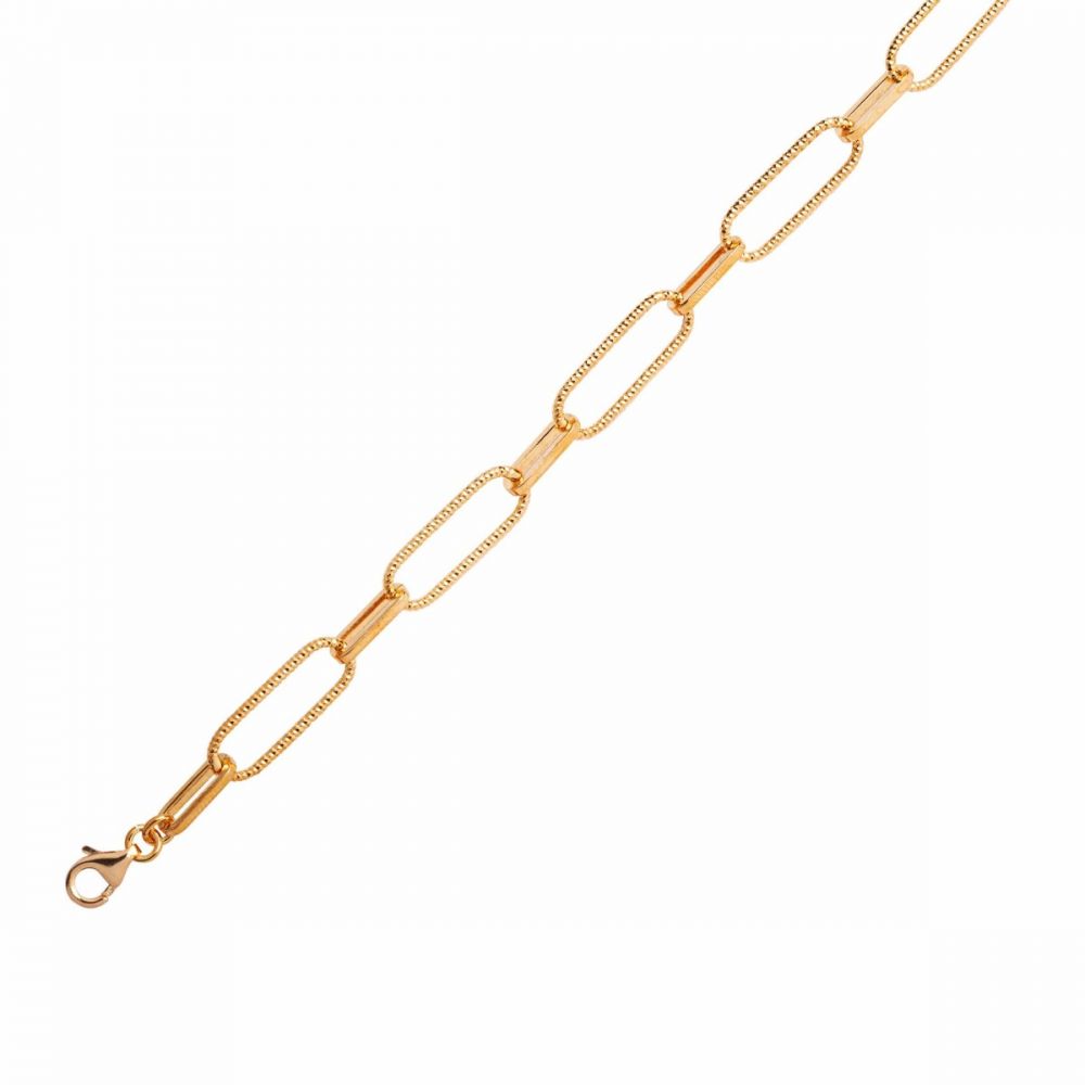 Chimiama Bracciale Donna Argento Gold maglia Ovale