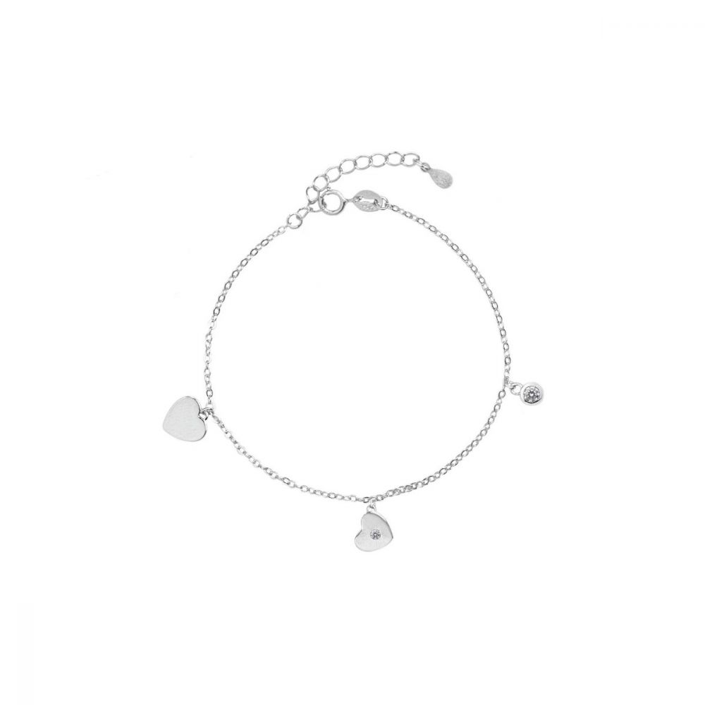 Chimiama Bracciale Donna Argento Cuori e Punto Luce