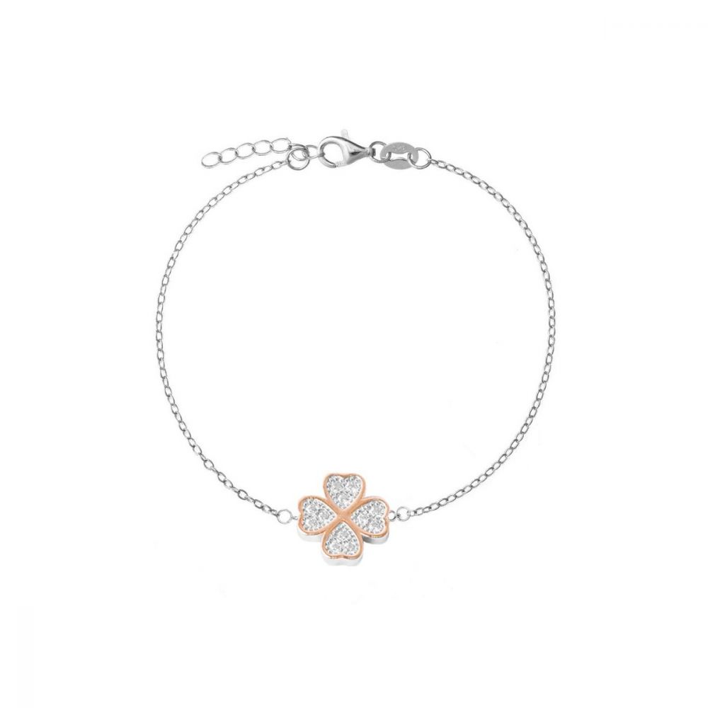 Chimiama Bracciale Donna Argento Quadrifoglio Rosè