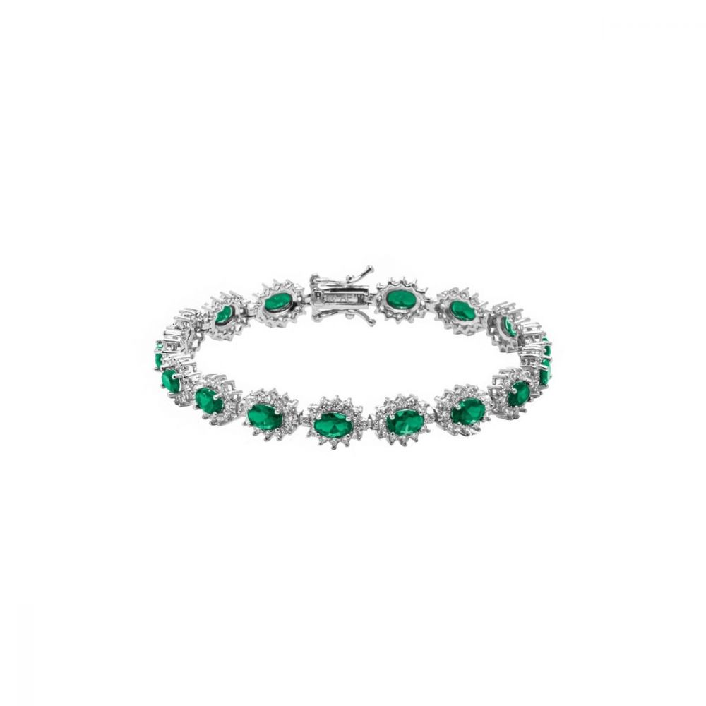 Chimiama Tennis Argento Donna Cristalli Smeraldo