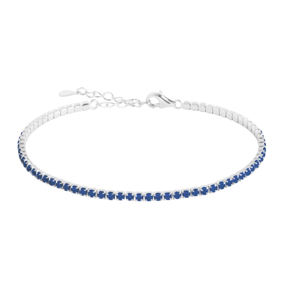 Chimiama Tennis Argento Rodiato Zirconi Blu