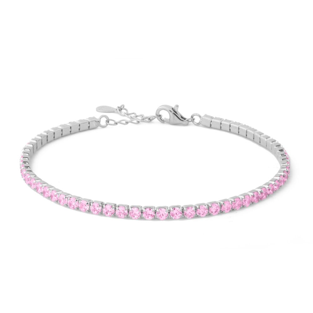 Chimiama Tennis Argento Zirconi Rosa