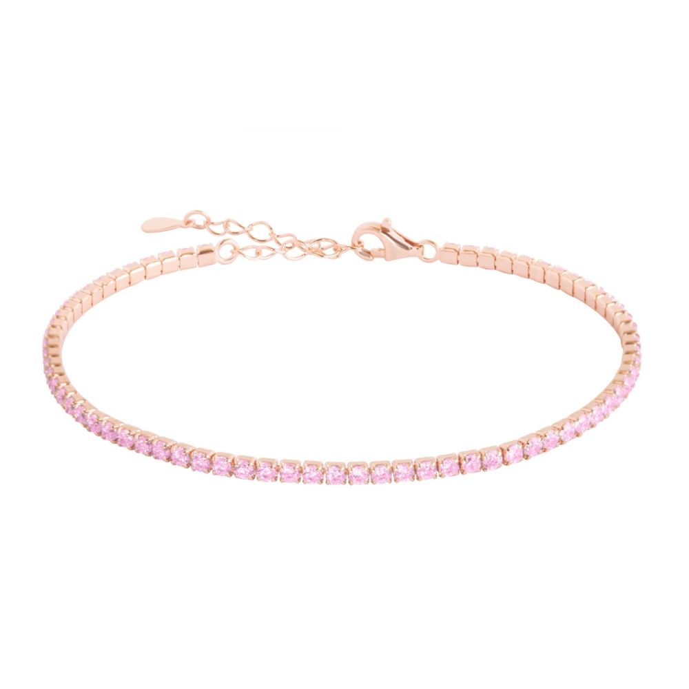 Chimiama Tennis Argento Rosè Zirconi Rosa