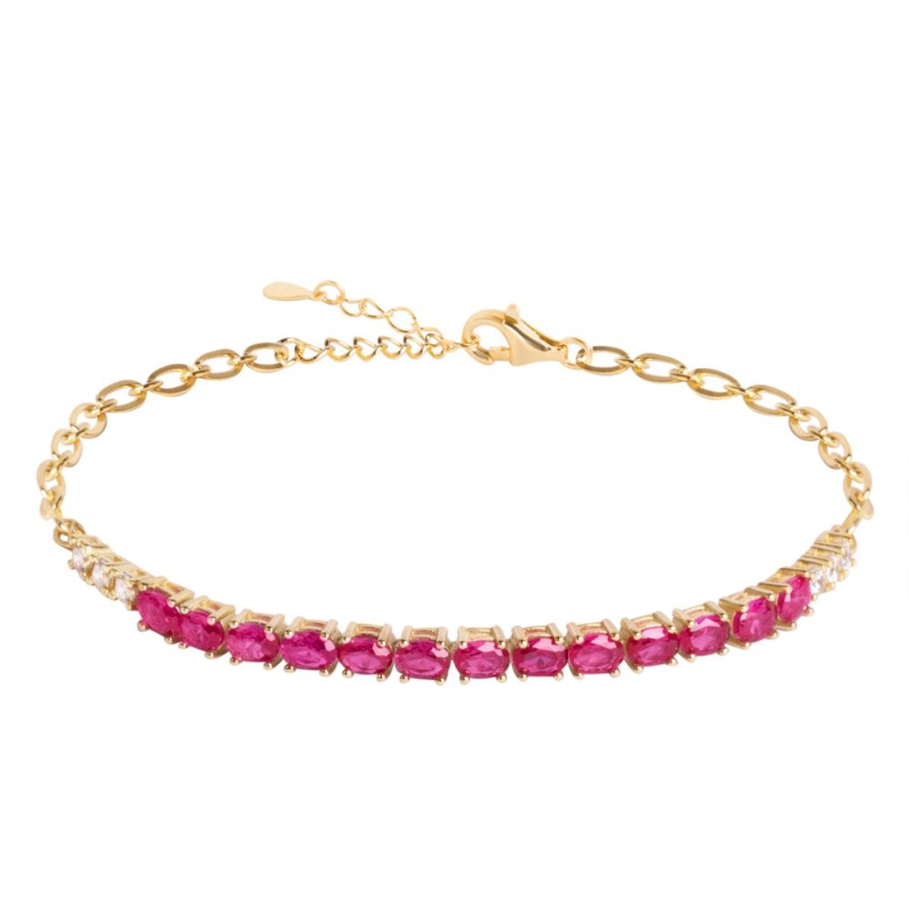 Chimiama Bracciale Argento Gold Zirconi Tormalina