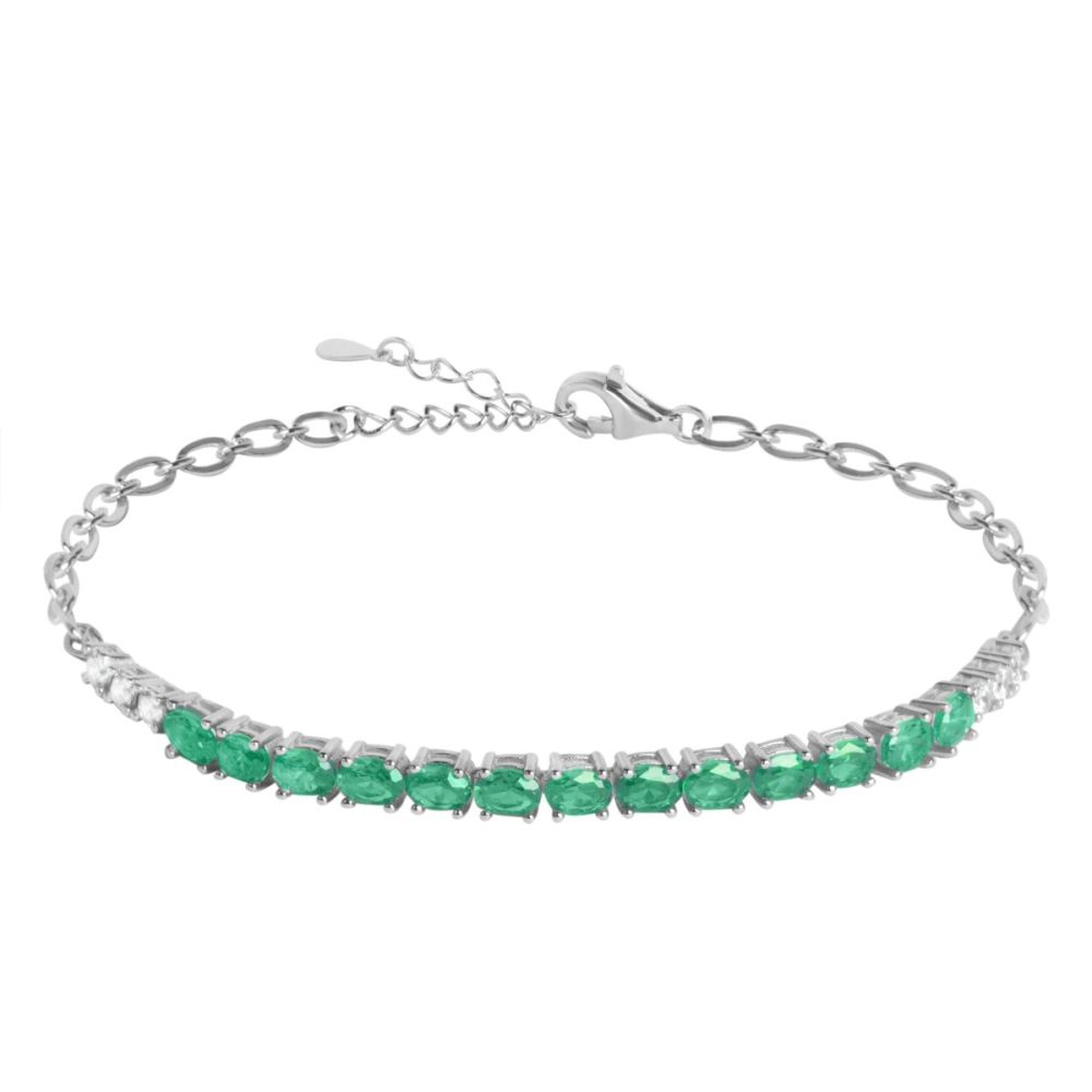 Chimiama Bracciale Argento Zirconi Smeraldo