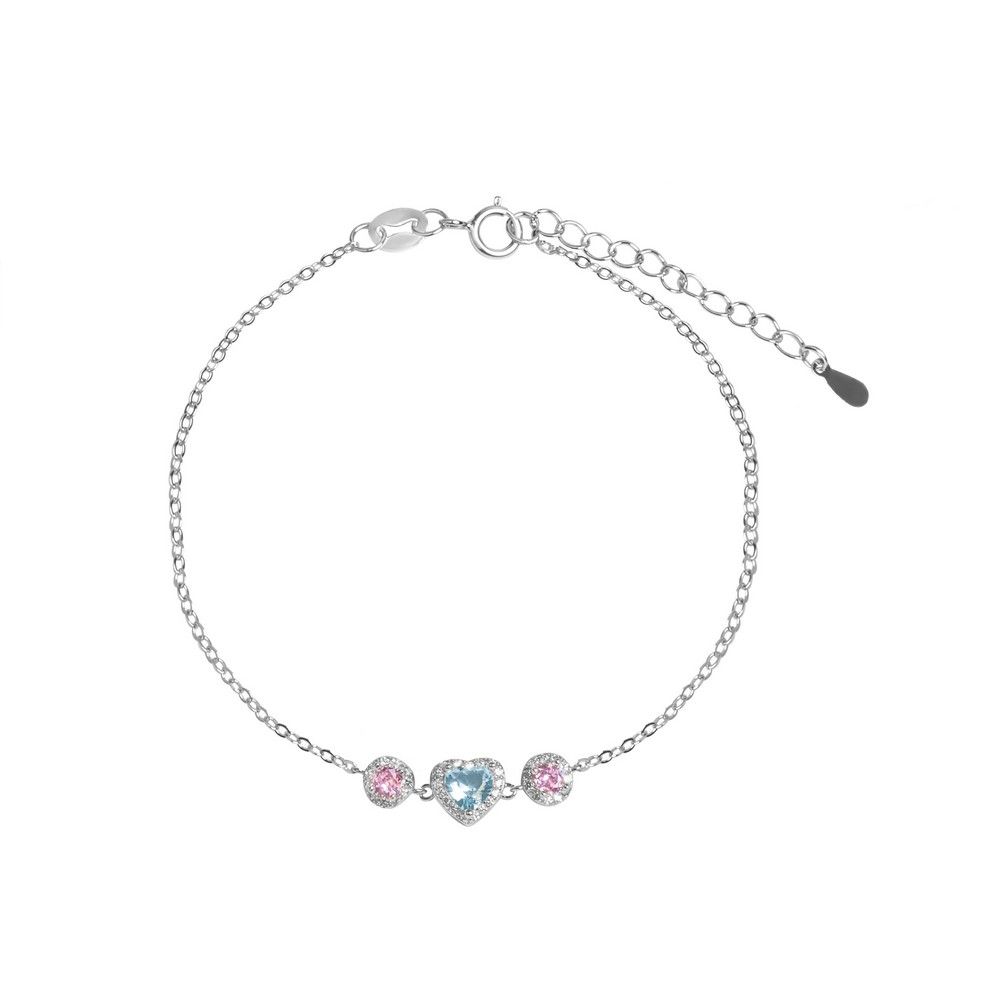 Chimiama Bracciale Argento Acquamarina e Kunzite