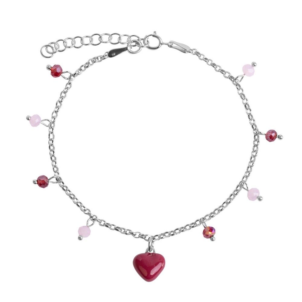 Chimiama Bracciale Argento Cuore Rosso