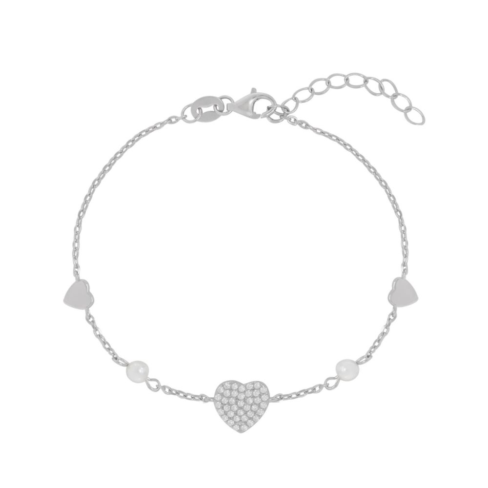 Chimiama Bracciale Argento Cuori e Zirconi