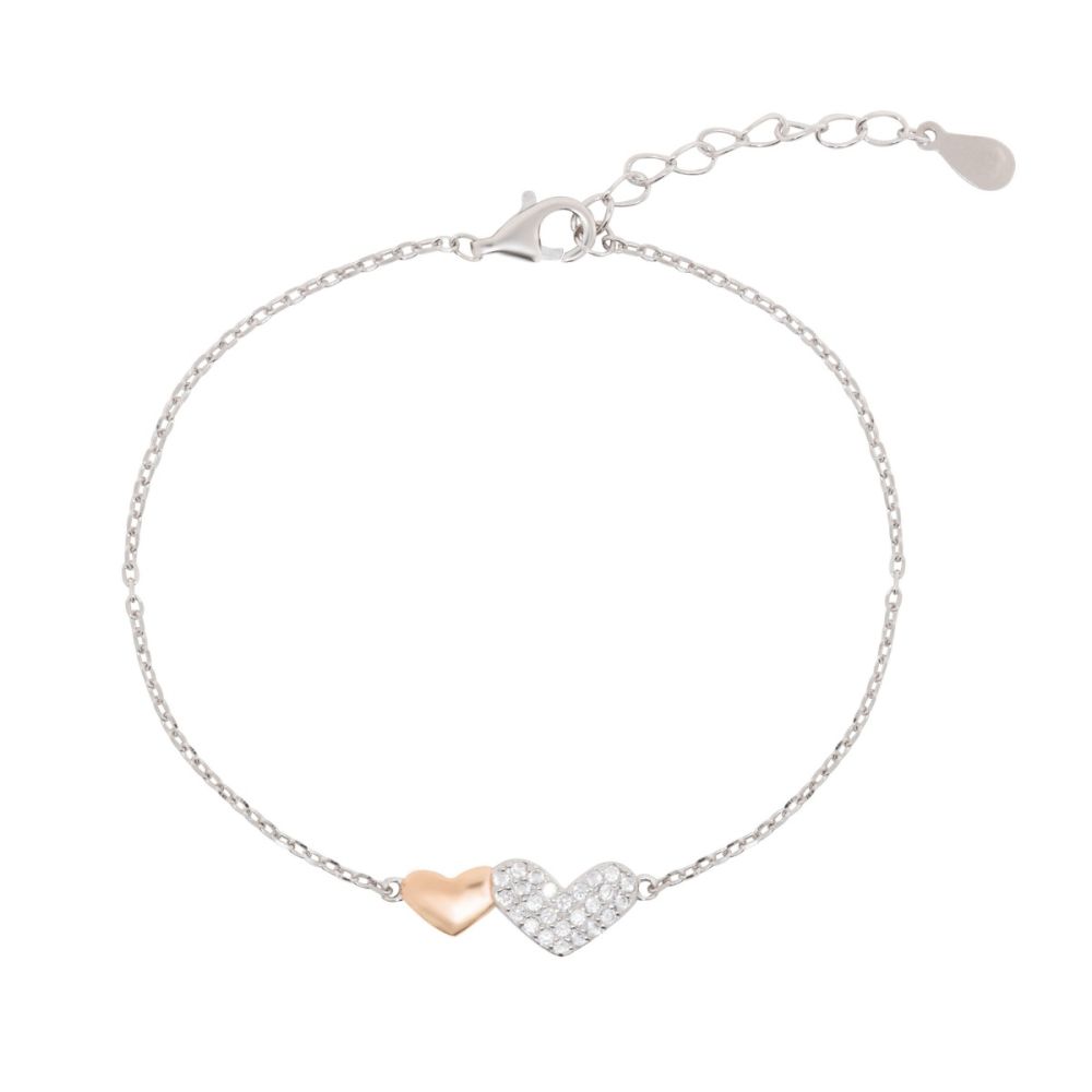 Chimiama Bracciale Argento Cuori Rosè e Zirconati