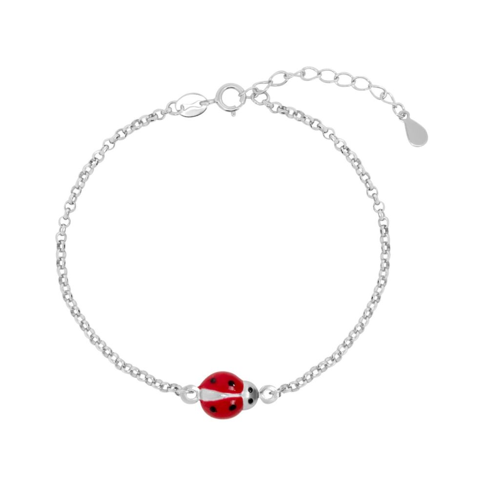 Chimiama Bracciale Argento Coccinella Rossa