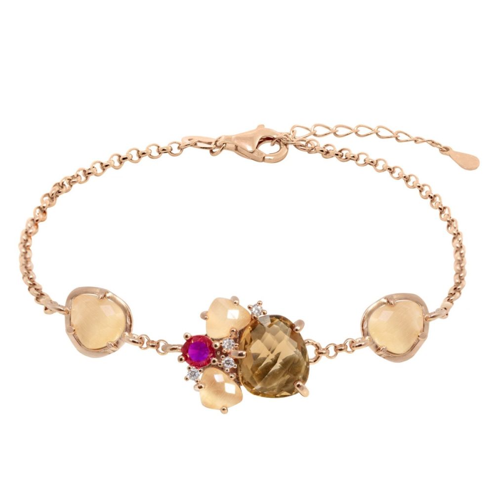 Chimiama Bracciale Argento Rosè Cristalli e Pietre
