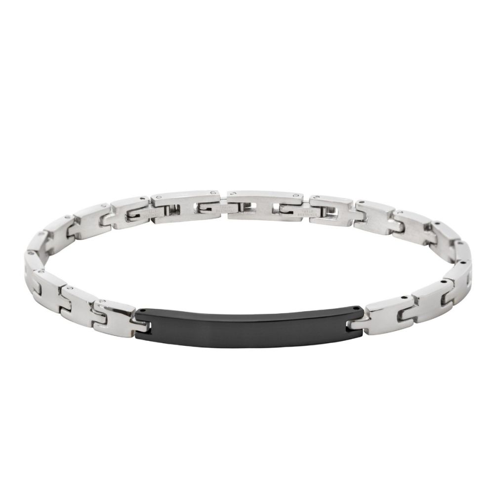 Chimiama Bracciale Acciaio Piastra Pvd Nero