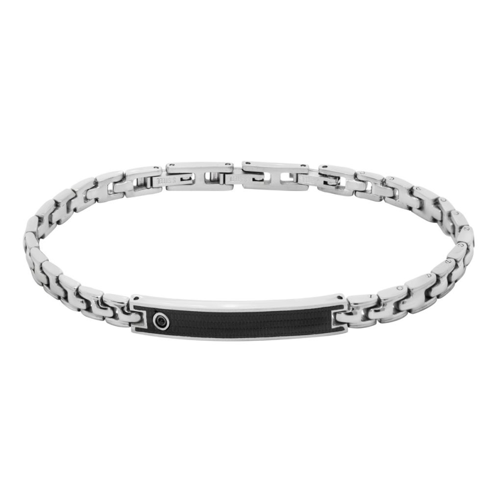 Chimiama Bracciale Acciaio Piastra Ip Nero