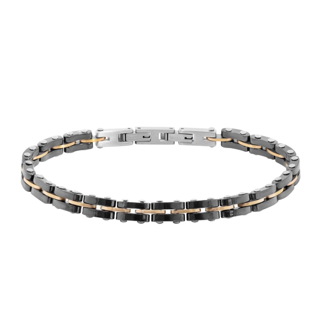 Chimiama Bracciale Acciaio Ip Rosè e Ceramica