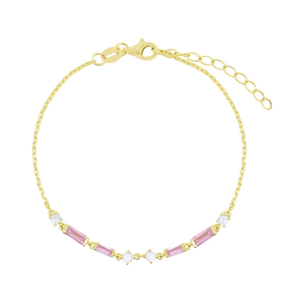 Chimiama Bracciale Argento Gold Cristalli Kunzite