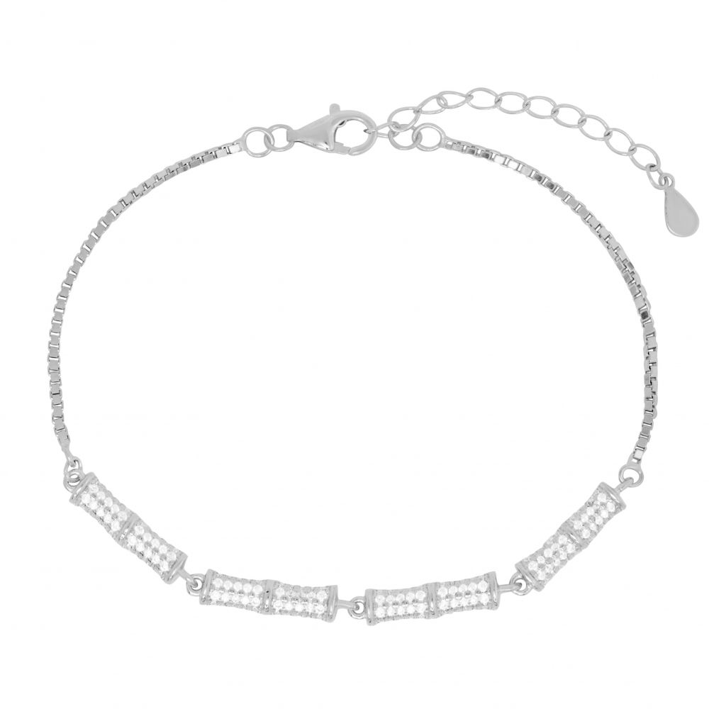 Chimiama Bracciale Argento Elementi Zirconati