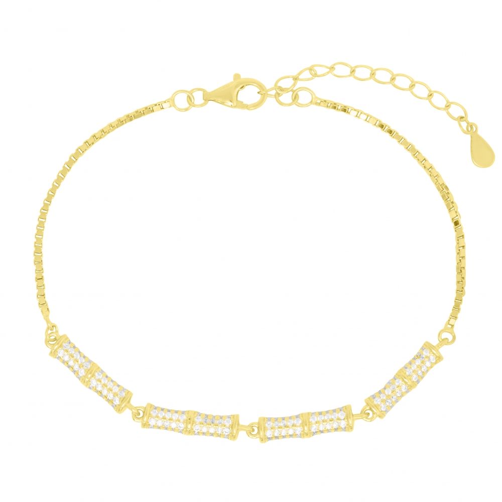 Chimiama Bracciale Argento Gold Elementi Zirconati