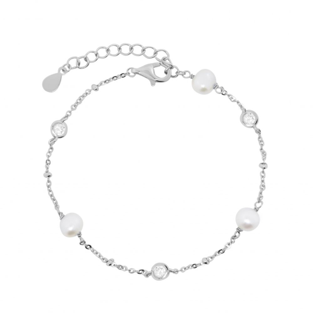 Chimiama Bracciale Argento Perle e Cristalli