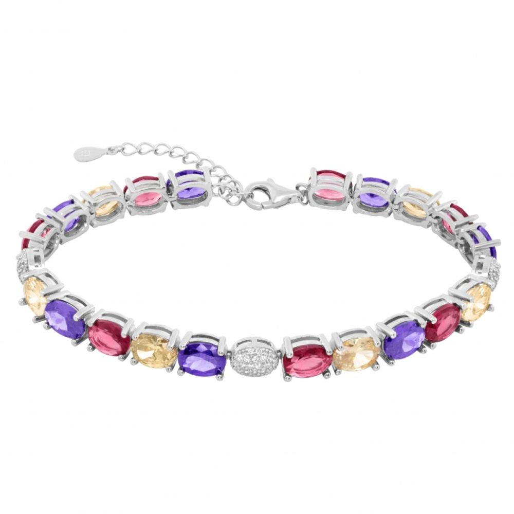 Chimiama Bracciale Argento Cristalli Multicolor