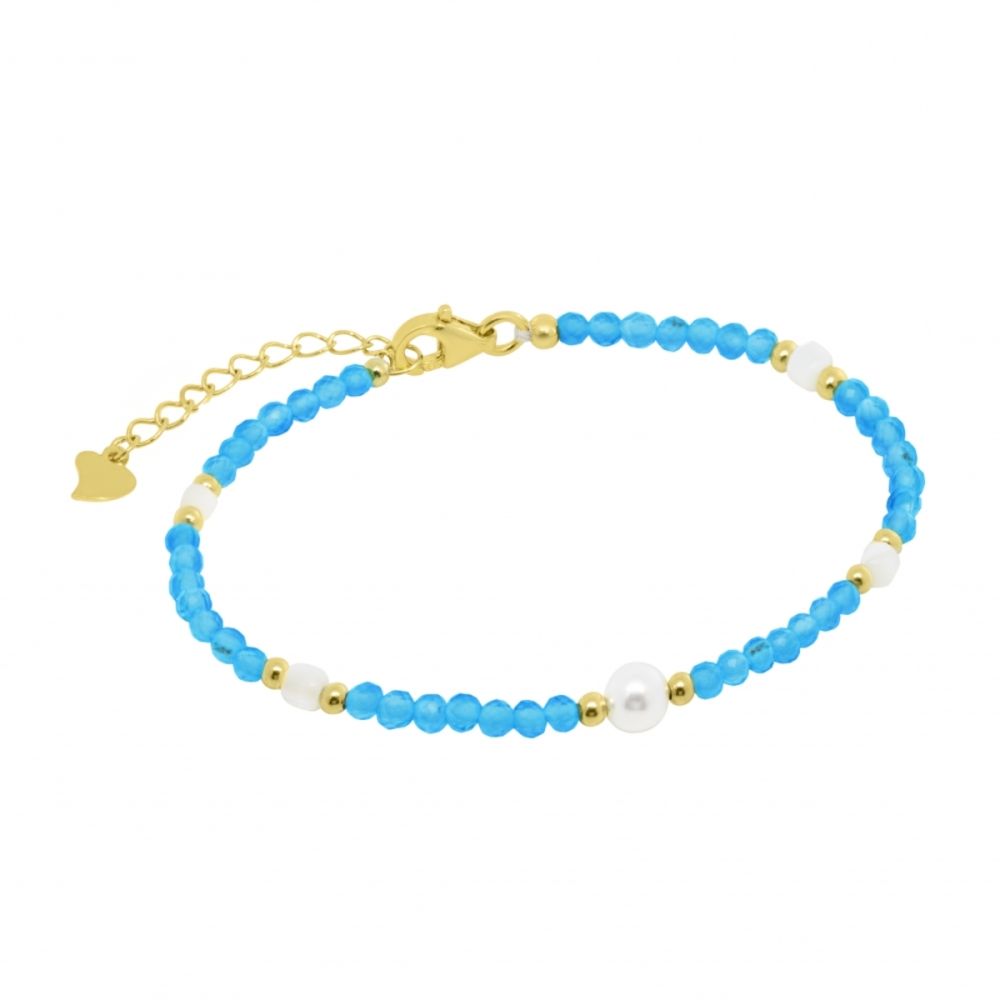 Chimiama Bracciale Argento Dorato e Turchese