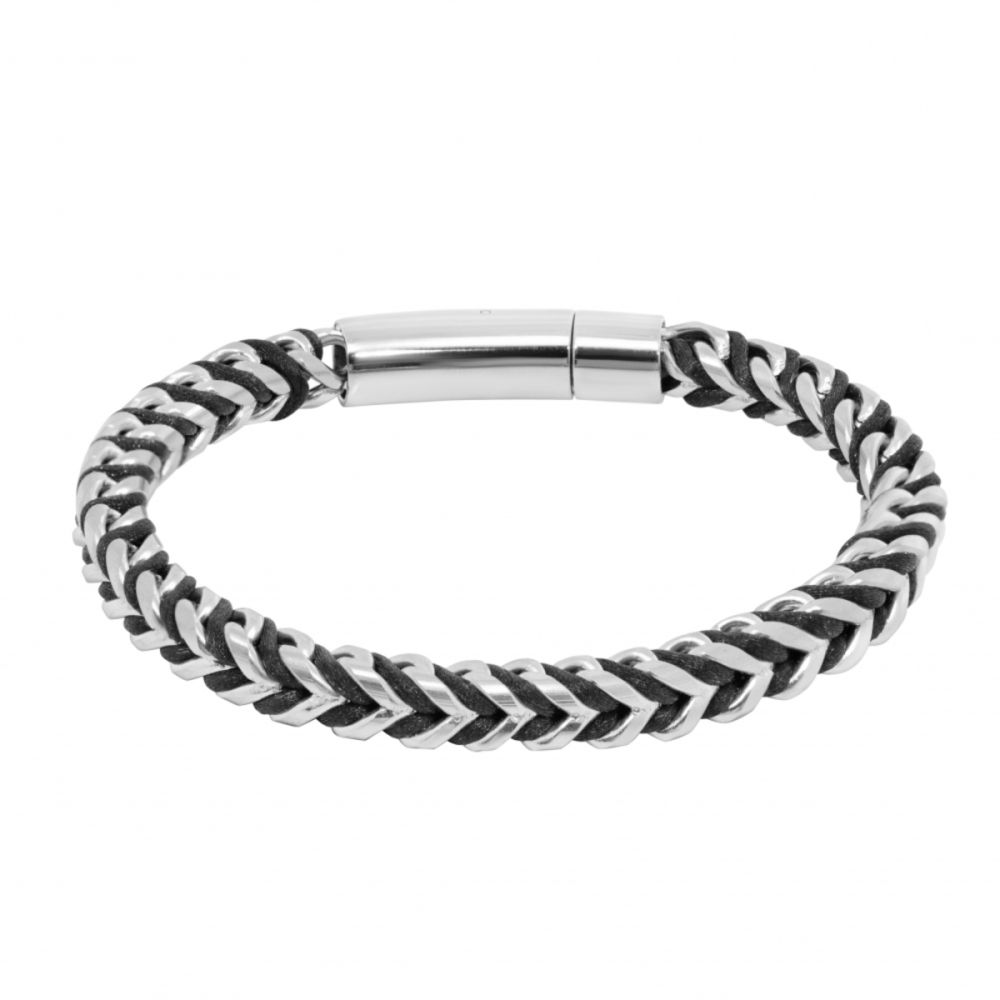 Chimiama Bracciale Acciaio e Nylon Nero