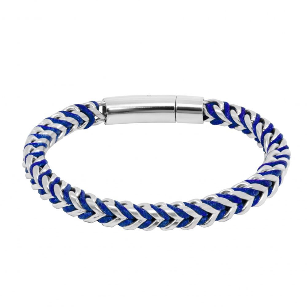 Chimiama Bracciale Acciaio e Nylon Blu