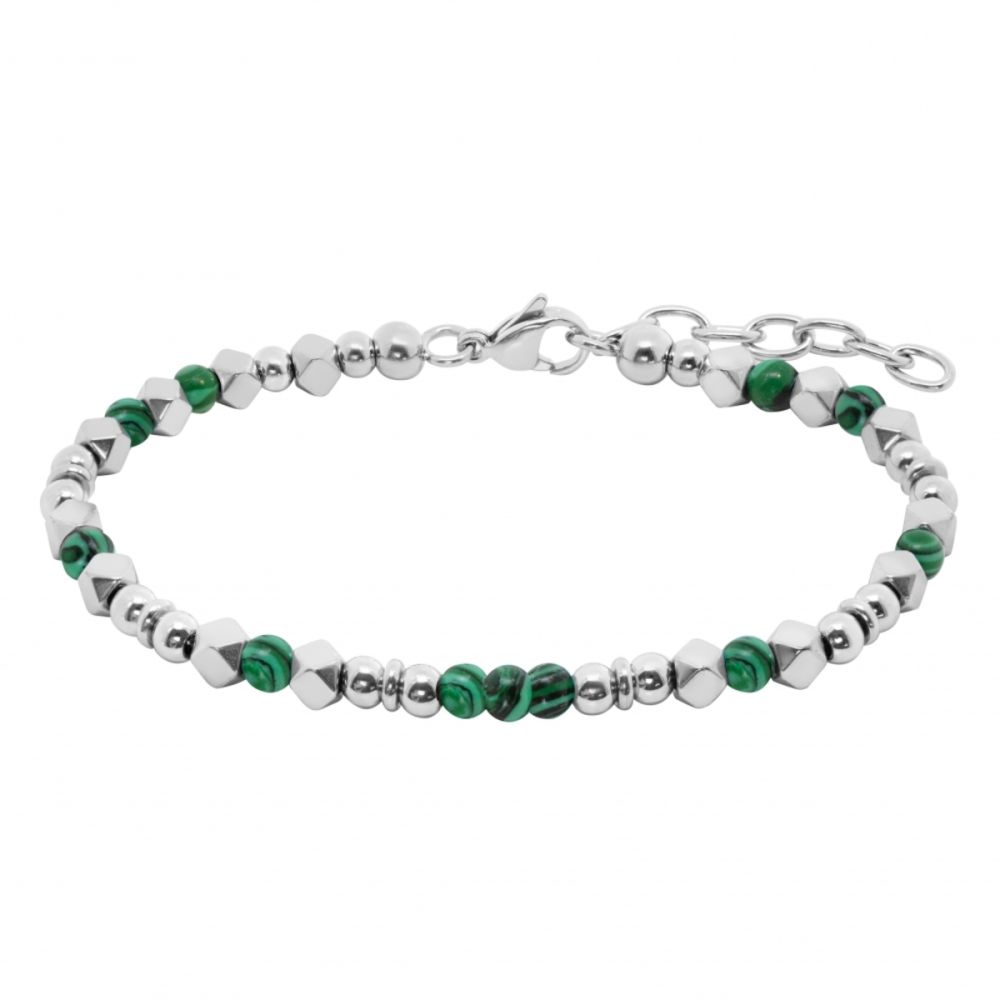 Chimiama Bracciale Acciaio e Malachite