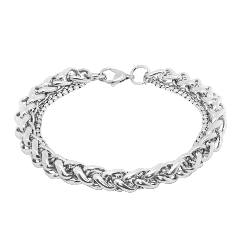 Chimiama Bracciale 2 Fili Catena Acciaio 