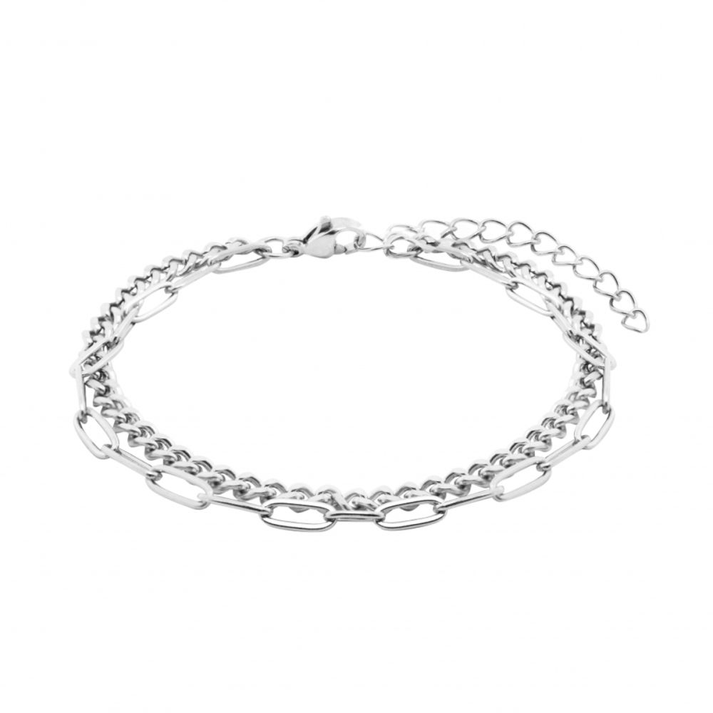 Chimiama Bracciale 2 Fili Catena Acciaio 
