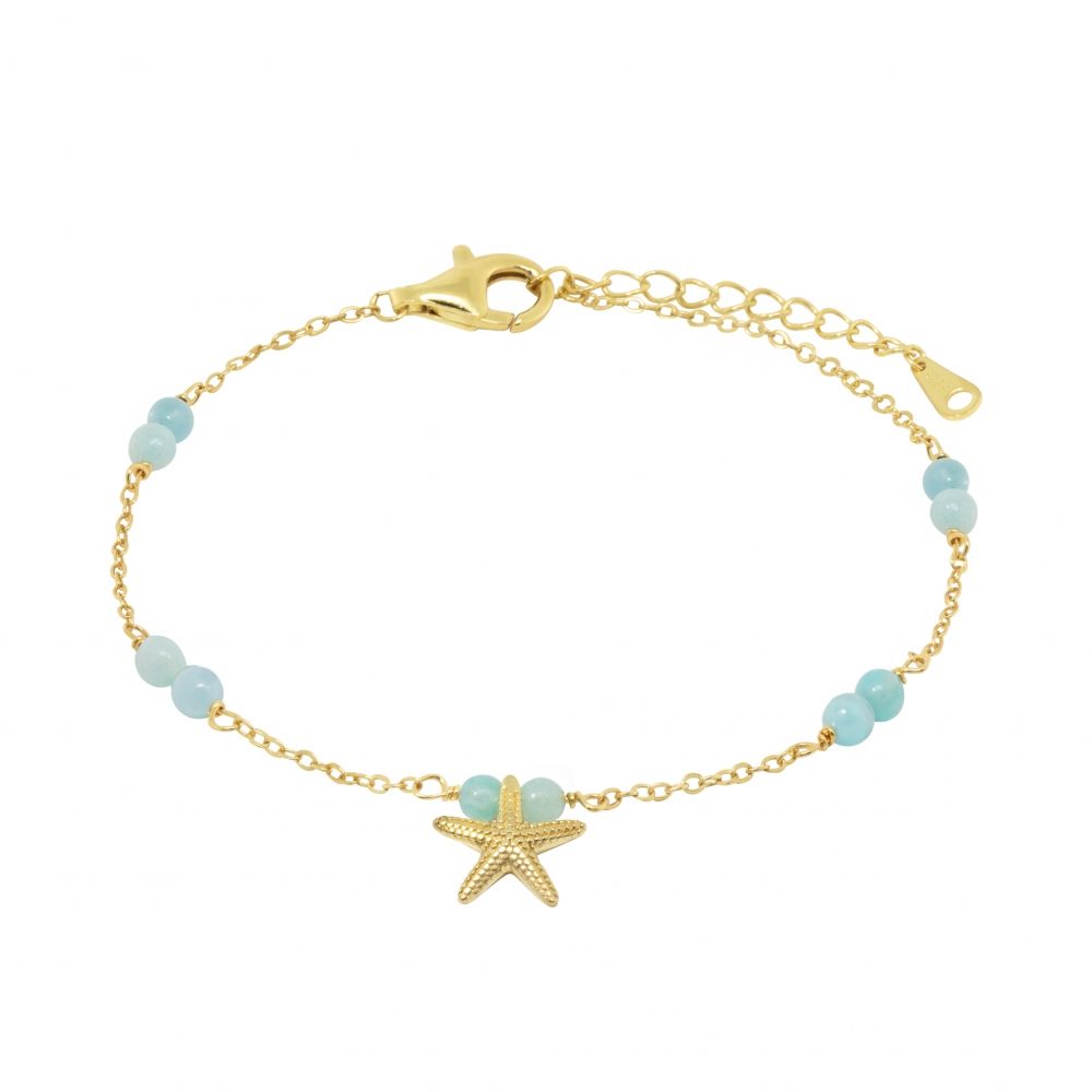Chimiama Bracciale Argento Gold Stella e Amazzonite