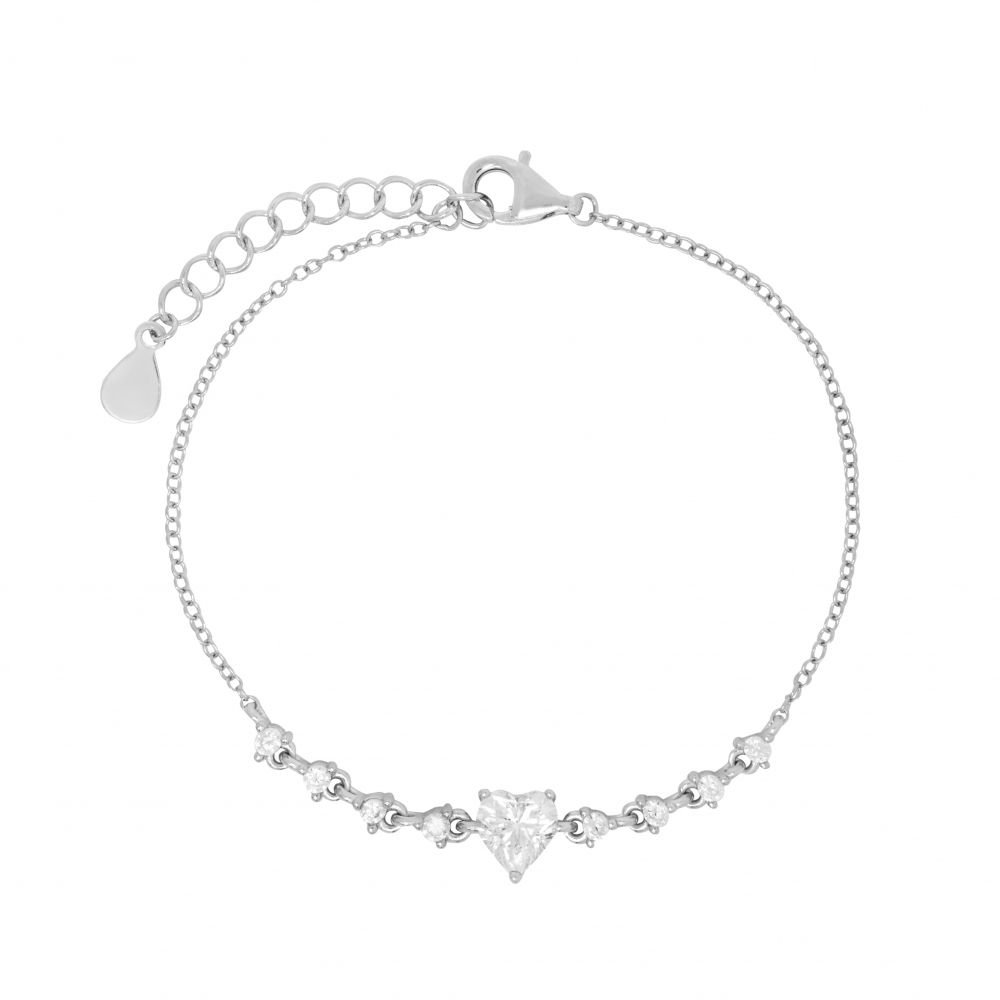 Chimiama Bracciale Argento Cuore e Zirconi