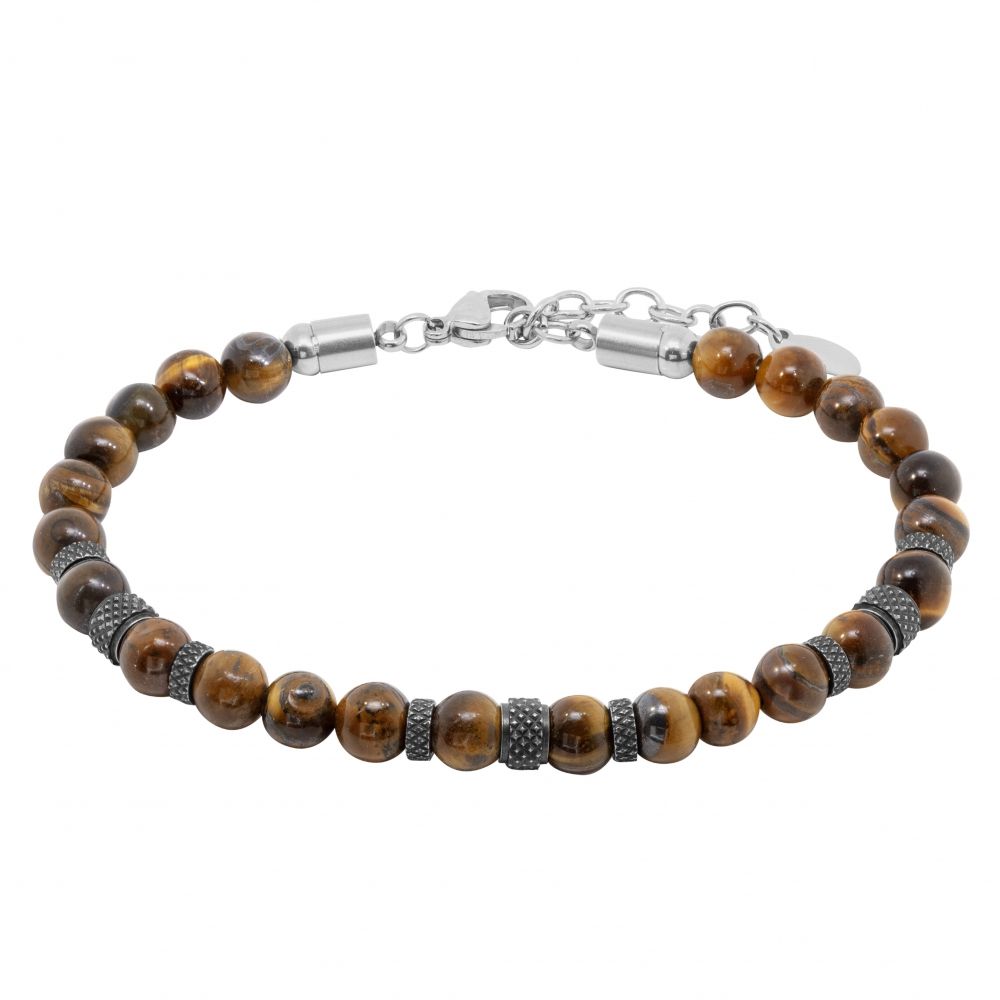 Chimiama Bracciale Acciaio e Occhio di Tigre