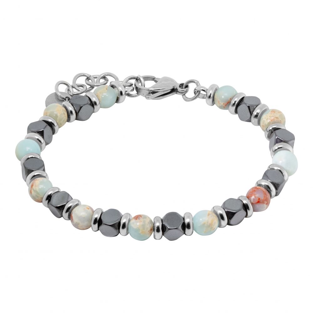 Chimiama Bracciale Acciaio e Diaspro