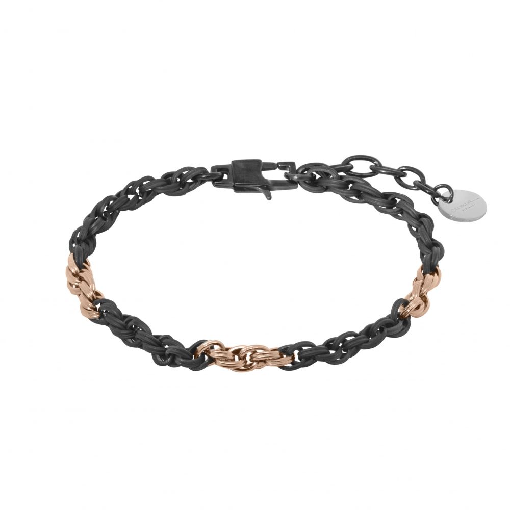 Chimiama Bracciale Acciaio Pvd Rosè e Nero
