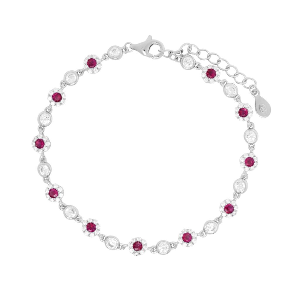 Chimiama Bracciale Argento Zirconi Bianchi e Malachite