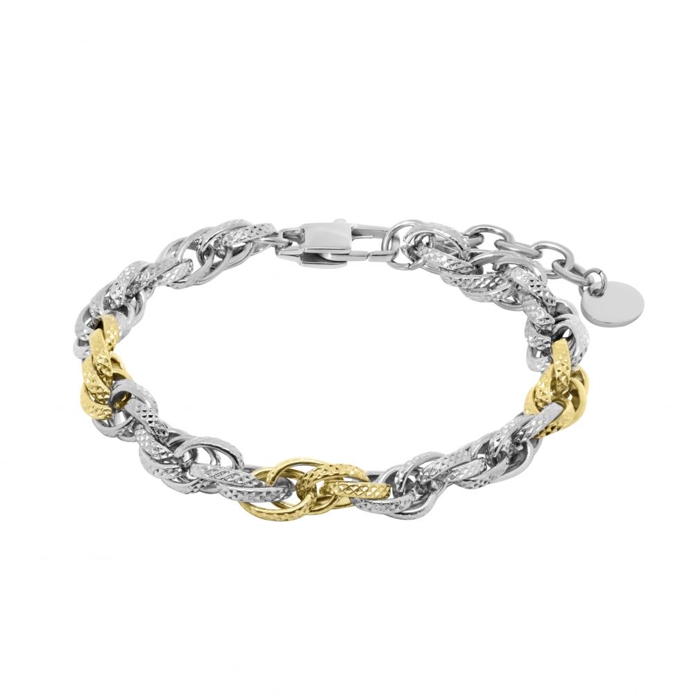 Chimiama Bracciale Acciaio e Pvd Gold