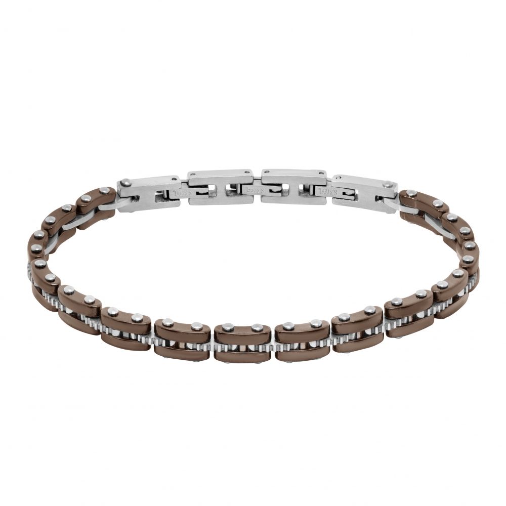 Chimiama Bracciale Acciaio e Ceramica Marrone