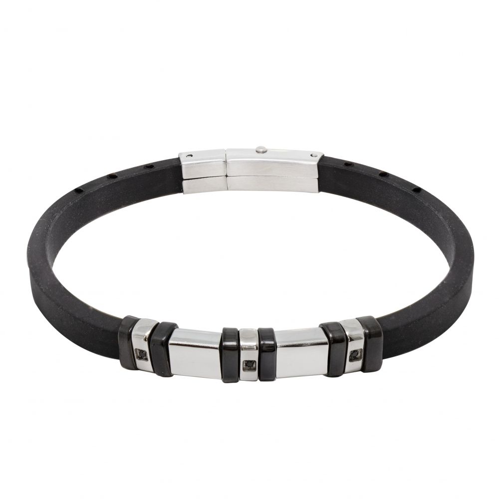 Chimiama Bracciale Acciaio e Caucciù