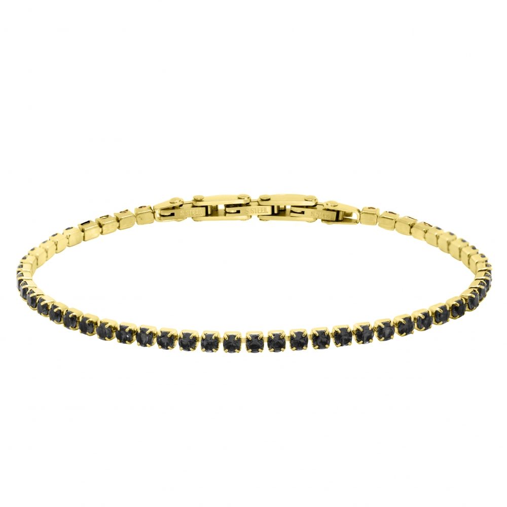 Chimiama Tennis Acciaio Gold ZIrconi Neri