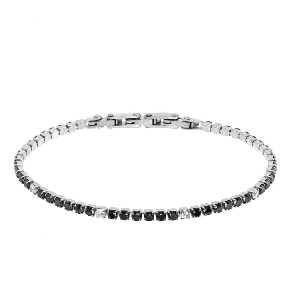 Chimiama Tennis Acciaio Zirconi Neri e Bianchi